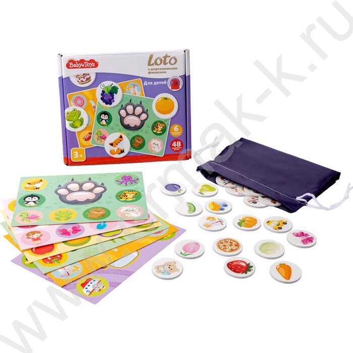 Лото с деревянными фишками Baby Toys "Для детей" | Фото 2