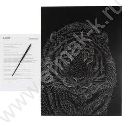 Набор д/творчества Скретчинг Неоновые животные.Классика "Тигр" 30*40 | Фото 4