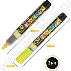 Маркер-жидкий мел /желтый/ 3мм круг "Black Board Marker" /водная основа | Фото 4