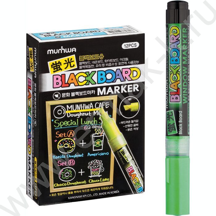 Маркер-жидкий мел /зеленый/ 3мм круг "Black Board Marker" /водная основа | Фото 2