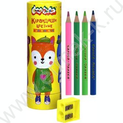 Карандаши  12цв Каляка-Маляка Jumbo утолщенные укороченные,кругл. корп. пластик тубус с точилкой | Фото 1