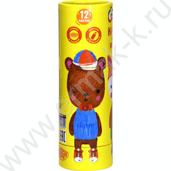 Карандаши  12цв Каляка-Маляка Jumbo утолщенные укороченные,кругл. корп. пластик тубус с точилкой | Фото 2