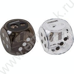 Точилка 2отв. пластик/с контейнером/ Dice /40*40*40мм, ассорти | Фото 1
