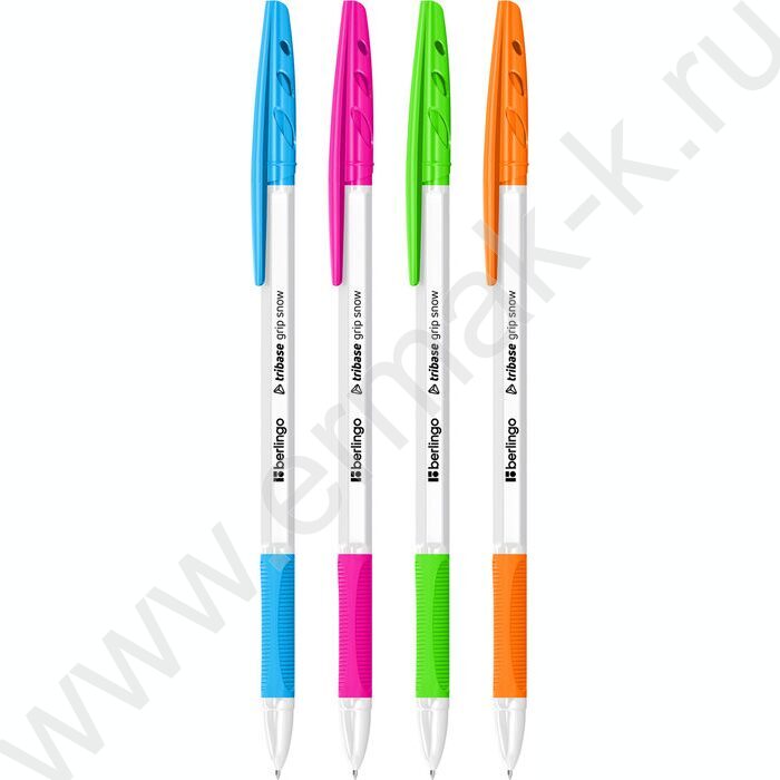 Ручка шар "Tribase Grip Snow" 0,7мм синяя /резин. грип /ассорти | Фото 1