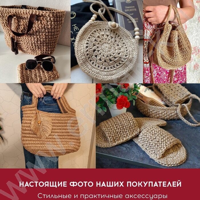 Шпагат джутовый /длина  100м, диам. 1,5мм, лин.пл. 1200текс, 2-х ниточный | Фото 7