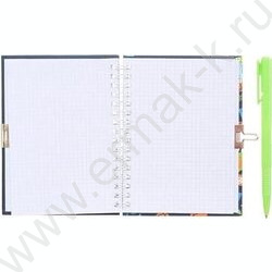 Блокнот  48л 15*11см "Спорт" в подарочной упаковке,+замочек+авторучка,спираль,ассорти | Фото 2