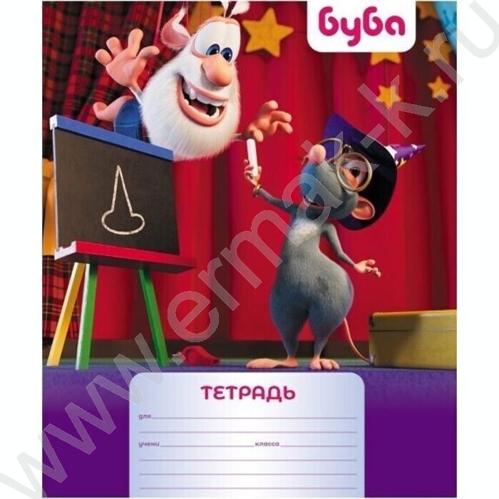 Тетрадь  12л линейка узкая "Буба" ассорти | Фото 5