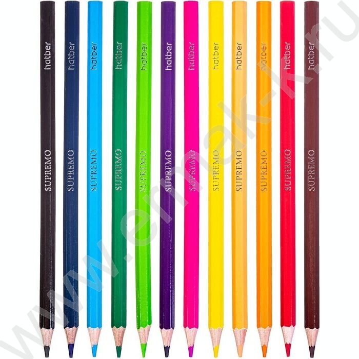 Карандаши  12цв Supremo /мягкий стержень /карт.коробка | Фото 2