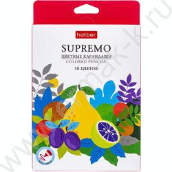 Карандаши  18цв Supremo /мягкий стержень /карт.коробка | Фото 1