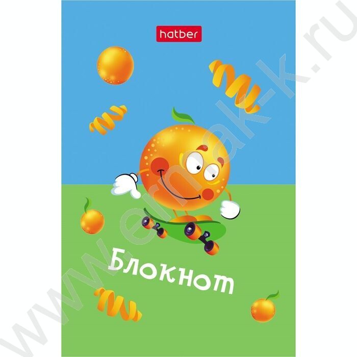 Блокнот  48л А7 3-х цв.блок "Экстремальный апельсинчик" | Фото 1