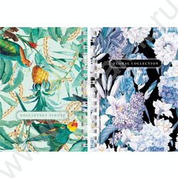 Зап. книжка  80л А6 спираль/тв.обл./двойная "Floral collection" | Фото 1