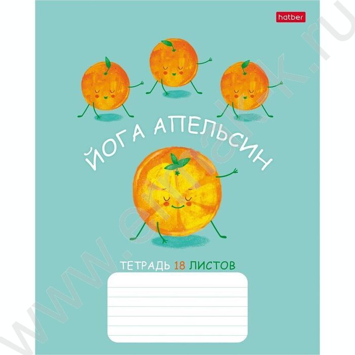 Тетрадь  18л клетка "Апельсиновая йога"  5видов | Фото 4