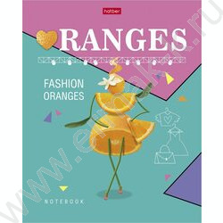 Тетрадь  80л клетка "Модные апельсинки" /мат. ламин./ 5видов | Фото 1