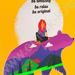 Зап. книжка  64л А6 тв.обл. "Верхом на медведе" /глянц.лам., лен/ | Фото 5