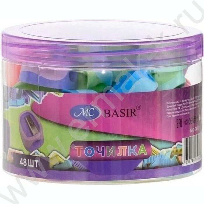 Точилка 1отв. пластик  /4 цвета-комбинированные, в банке | Фото 2