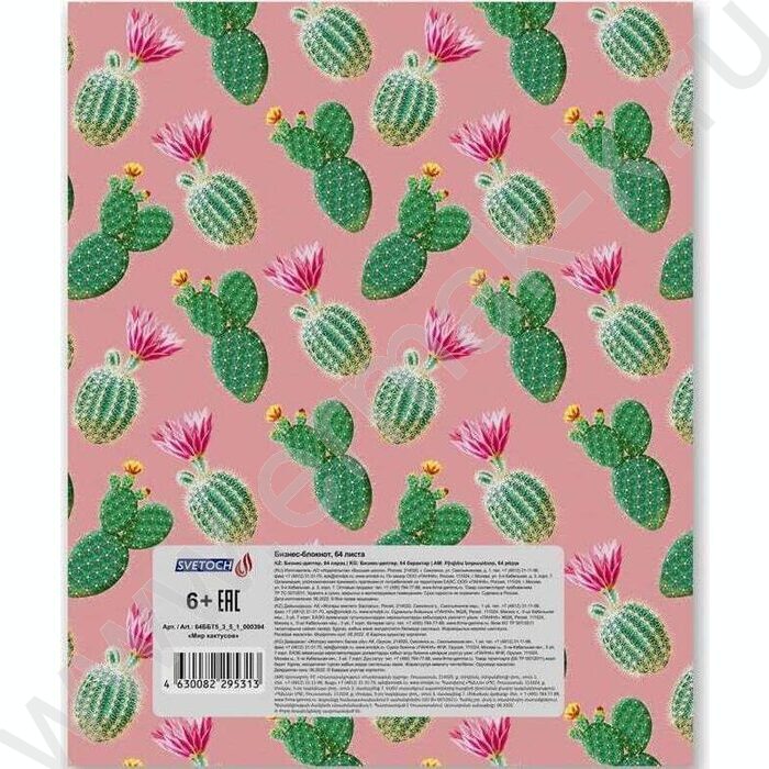 Бизнес-блокнот  64л А5+ "Мир кактусов" /глянцевая ламинация/клетка | Фото 3