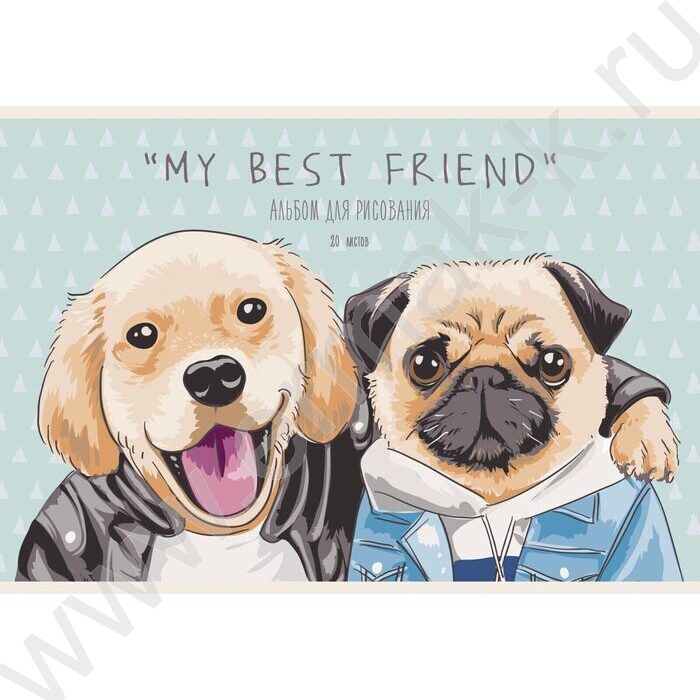 Альбом д/рисования 20л "Best friend" /выб. лак/ | Фото 1