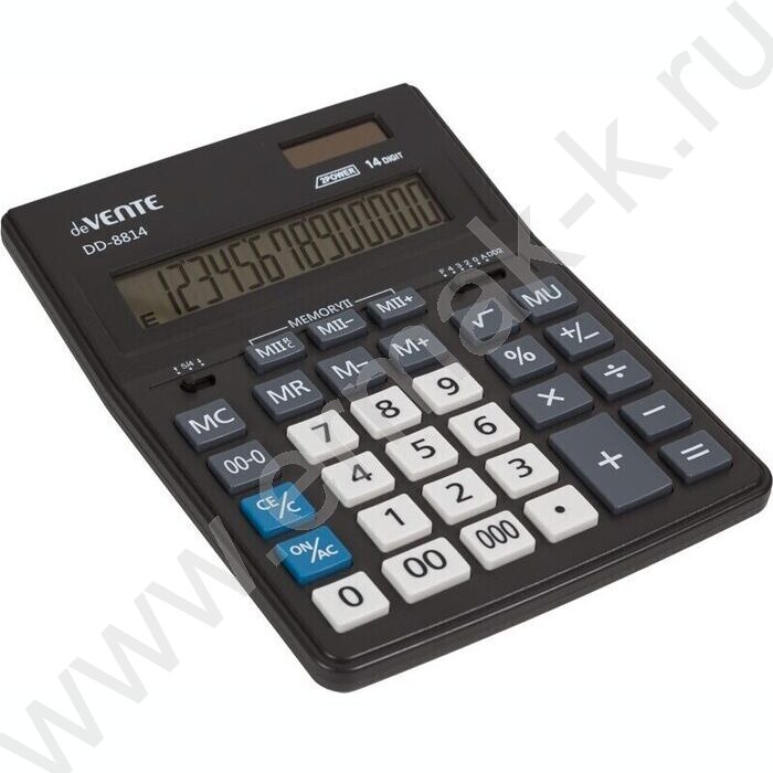 Калькулятор DD-8814 /155*205*35мм, двойное питание /черный, 14 разряд | Фото 1