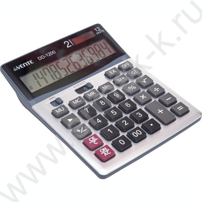 Калькулятор DD-1200 /140*178*46мм, двойное питание, металлическая верхняя панель /черный, 12 раз | Фото 1