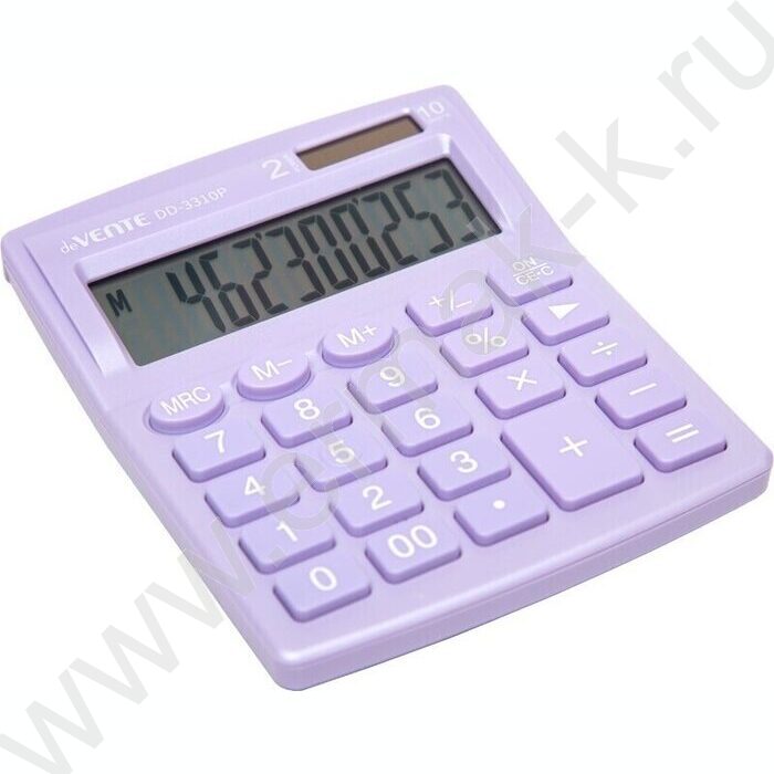 Калькулятор DD-3310P /105*127*21мм, двойное питание /пастельно - сиреневый, 10 разряд | Фото 1