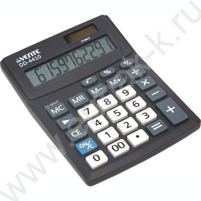 Калькулятор DD-4410 /102*137*31мм, двойное питание /черный, 10 разряд | Фото 1