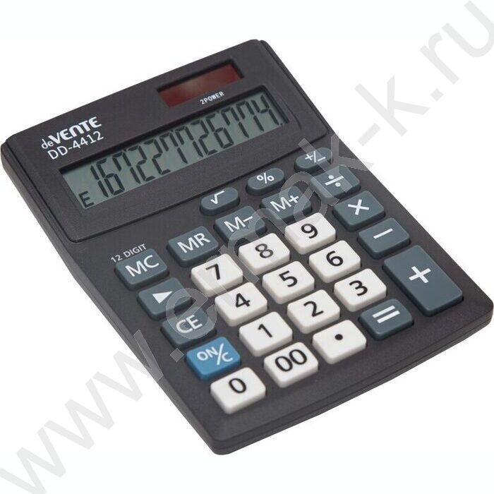 Калькулятор DD-4412 /102*137*31мм, двойное питание /черный, 12 разряд | Фото 1