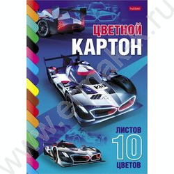 Картон цв. А4 10л/10цв Супер гонки | Фото 1