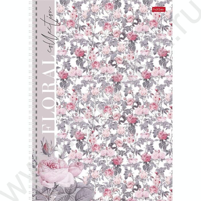 Тетрадь  80л А4 клетка/спираль "Floral collection" мат.лам. | Фото 4