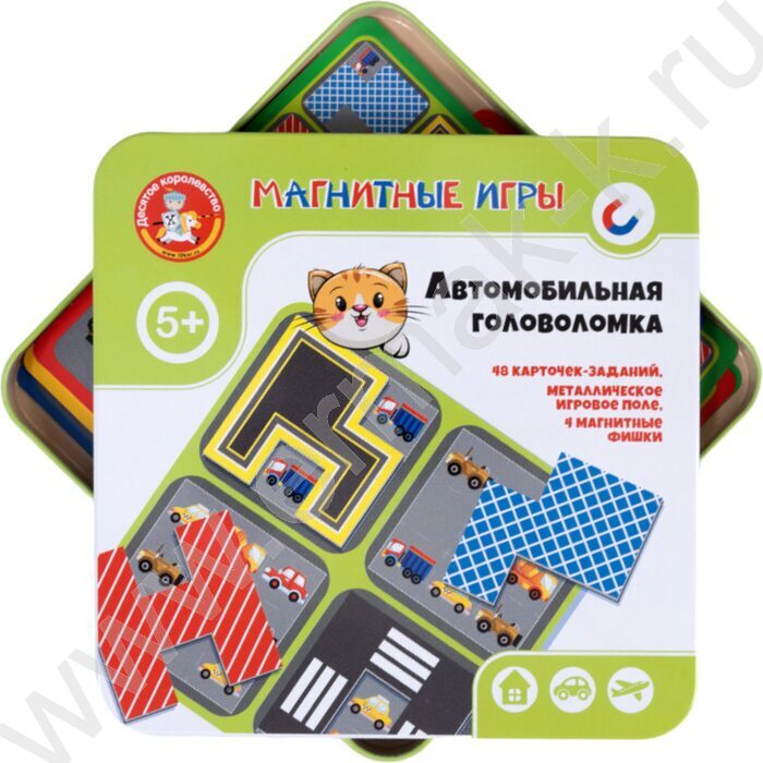 Игра Магнитная Автомобильная головоломка жестяная коробочка | Фото 3