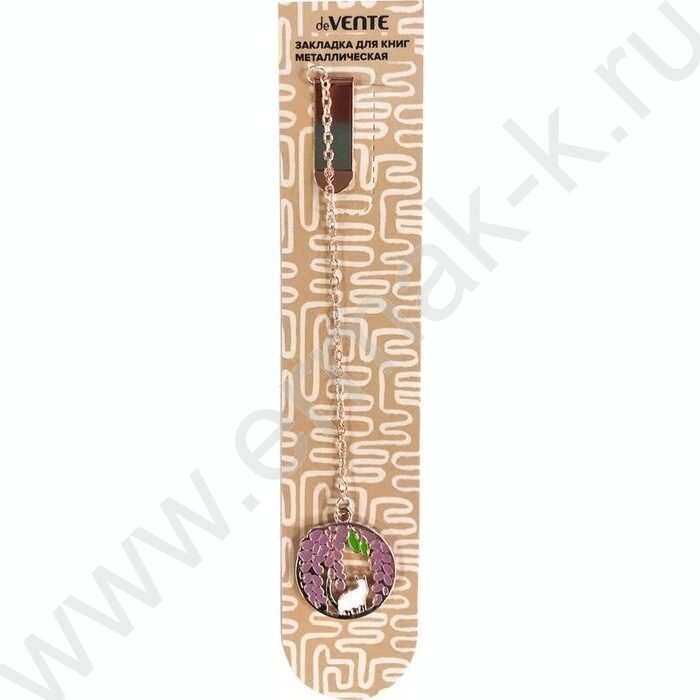 Закладка металлическая "Cute Cat" с клипсой и подвесом на цепочке./ассорти | Фото 3