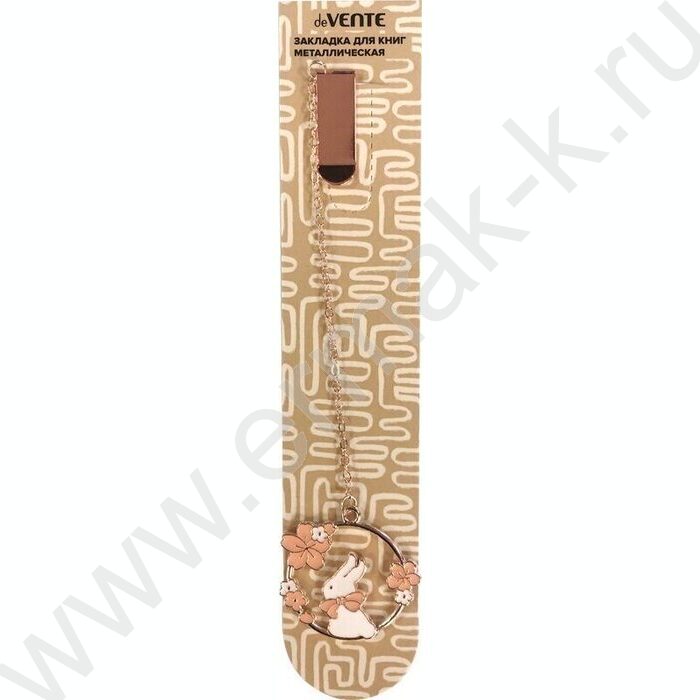 Закладка металлическая "Funny Rabbit" с клипсой и подвесом на цепочке./ассорти | Фото 3