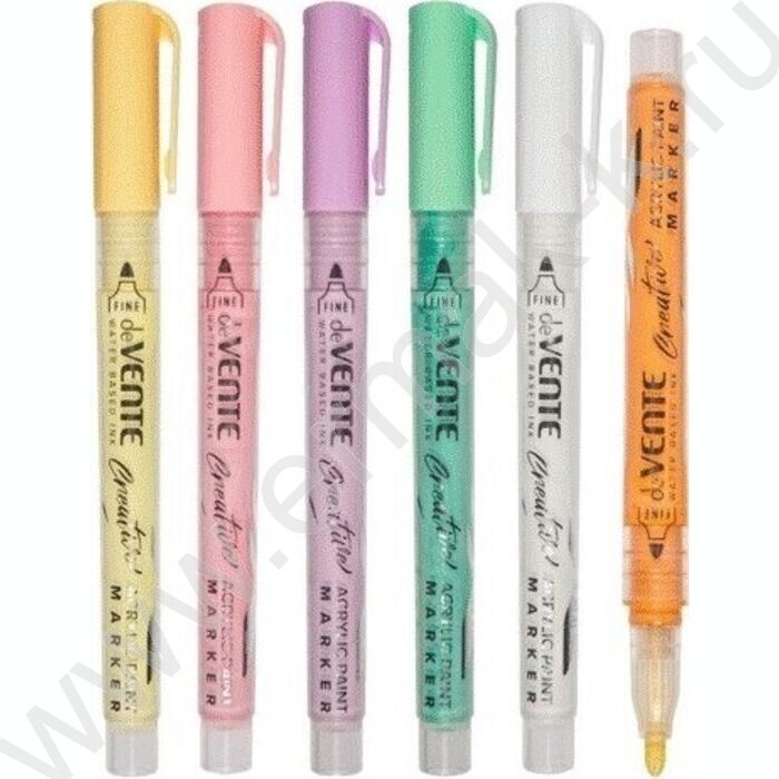 Маркер акриловый /набор  6цв/ "Creative Light" Пастельные цвета | Фото 2