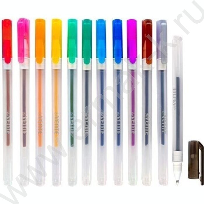 Ручка гелевая /набор 12цв/ 0,5мм "Hit" прозрачно-матовый корпус /блистер | Фото 2