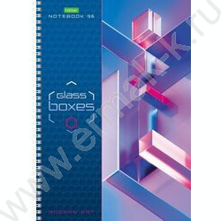 Зап. книжка  96л А4 спираль "GlassBoxes" | Фото 3
