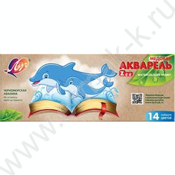 Акварель медовая 14цв  ZOO б/кисточки к/кор | Фото 1