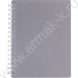 Зап. книжка  80л А6 спираль /пластик.обл. "CANVAS  Серая" | Фото 1