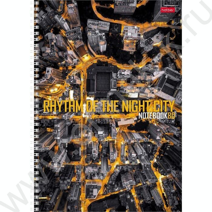 Тетрадь  80л А4 линейка/спираль "Ритм ночного города" ассорти | Фото 1