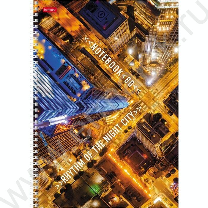Тетрадь  80л А4 линейка/спираль "Ритм ночного города" ассорти | Фото 3