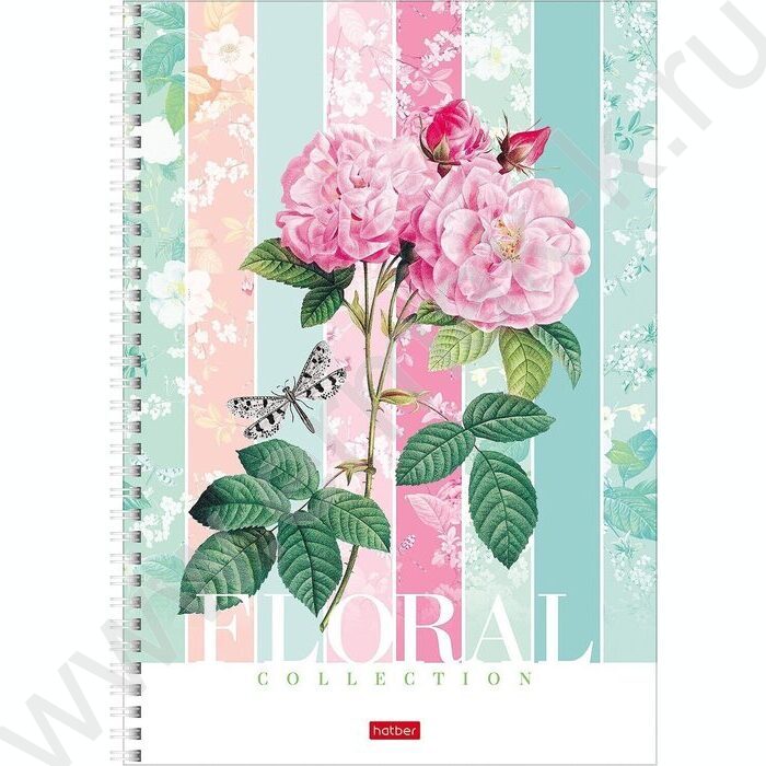 Тетрадь  96л А4 линейка/спираль "Floral collection" /выб лак/ ассорти | Фото 2