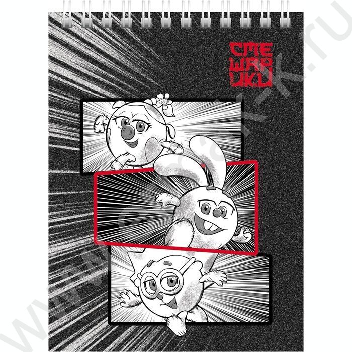 Блокнот  40л А6 спираль "Смешарики" ассорти | Фото 3