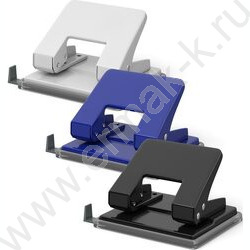 Дырокол  20л метал Quadro /линейка/ ассорти | Фото 1