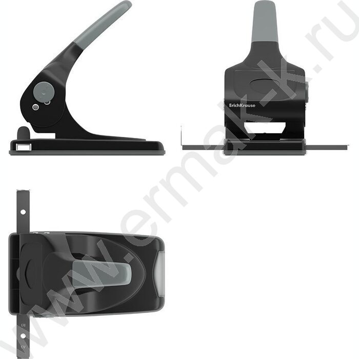 Дырокол  70л метал /линейка/ чёрный | Фото 2