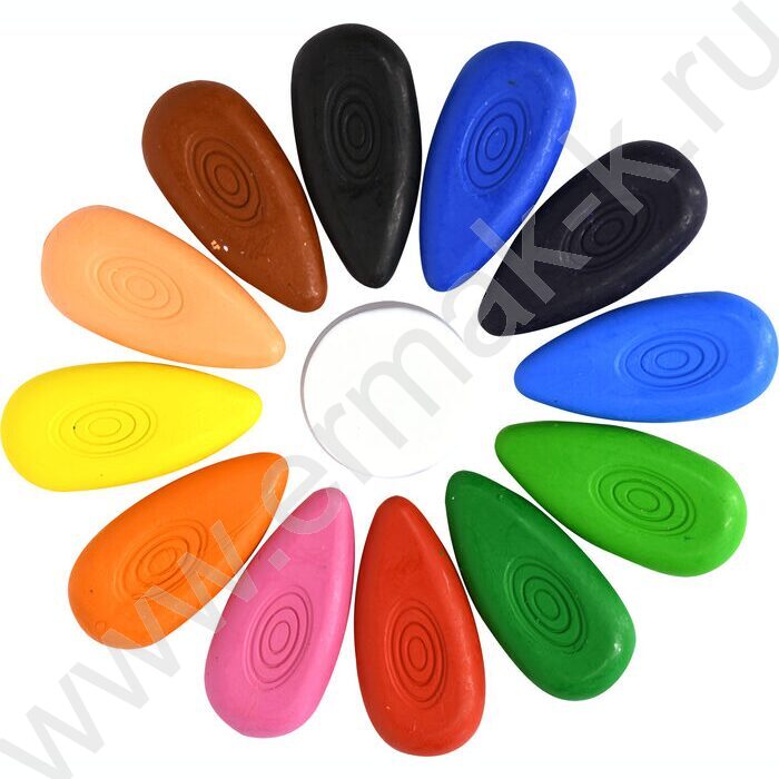 Мелки восковые 12цв "Морковки"  /фигурные /диаметр 23мм /европодвес | Фото 3