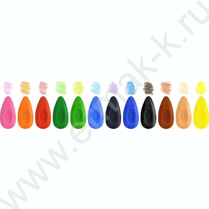 Мелки восковые 12цв "Морковки"  /фигурные /диаметр 23мм /европодвес | Фото 4