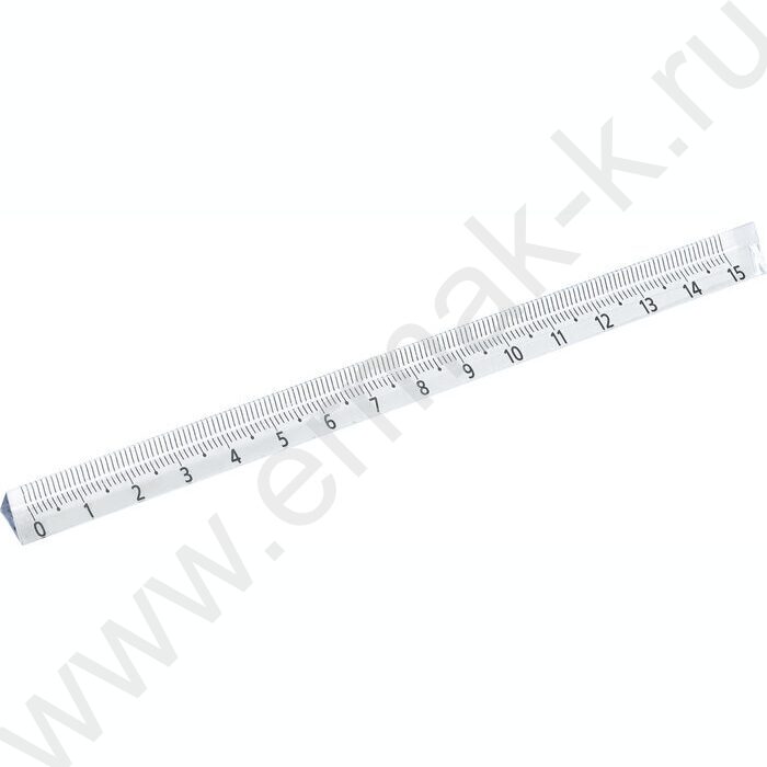Линейка пл 15см трехгранная, прозрачная, бесцветная /европодвес | Фото 2