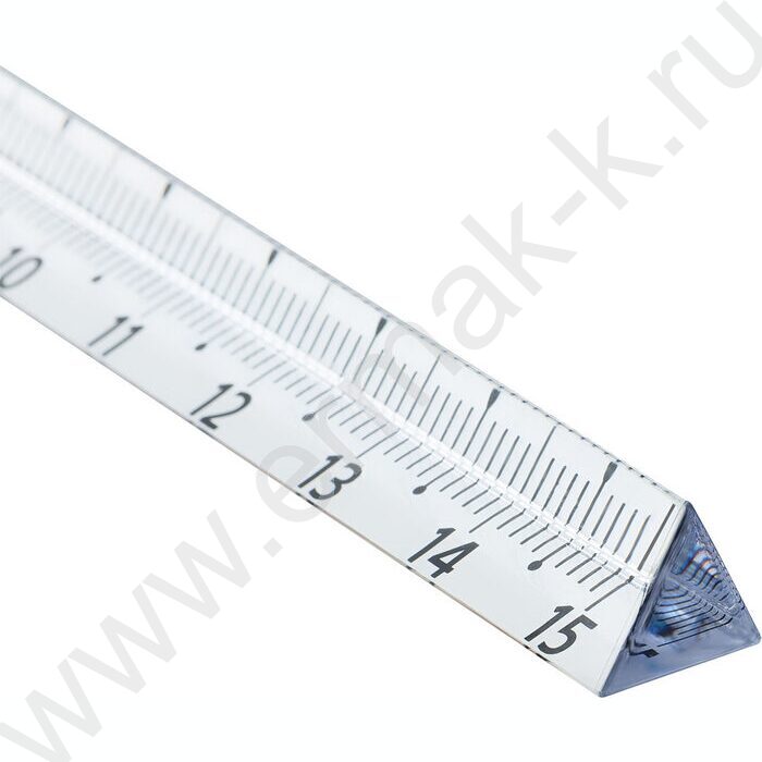 Линейка пл 15см трехгранная, прозрачная, бесцветная /европодвес | Фото 3