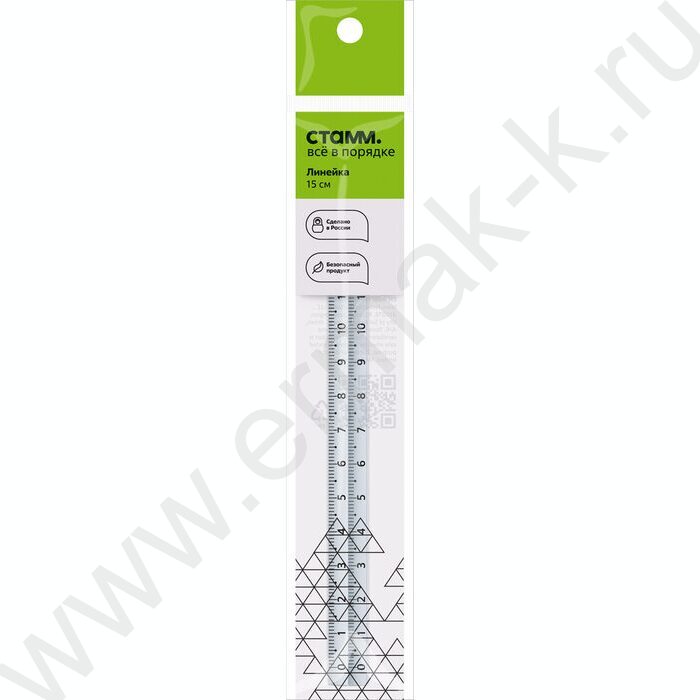 Линейка пл 15см трехгранная, прозрачная, бесцветная /европодвес | Фото 4
