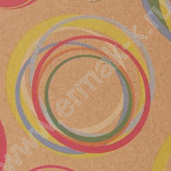 Пакет подарочный крафт (L) 150г 26,4*32,7*13,6см Разноцветные круги | Фото 4