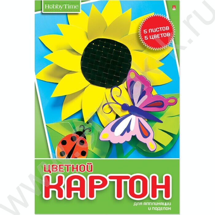Картон цв. А4  5л/5цв Хобби тайм | Фото 2