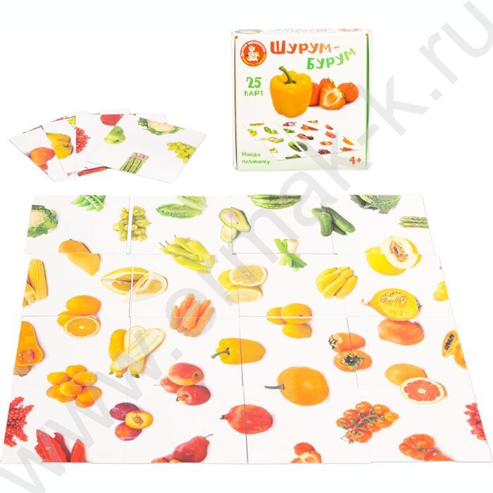 Игра Шурум-Бурум.Найди половинку.Овощи,фрукты | Фото 3